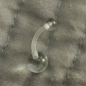 Clear belly button ring